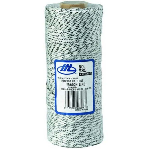Marshalltown 635 500-Foot Mason's Line Flecked White Bonded & Braided