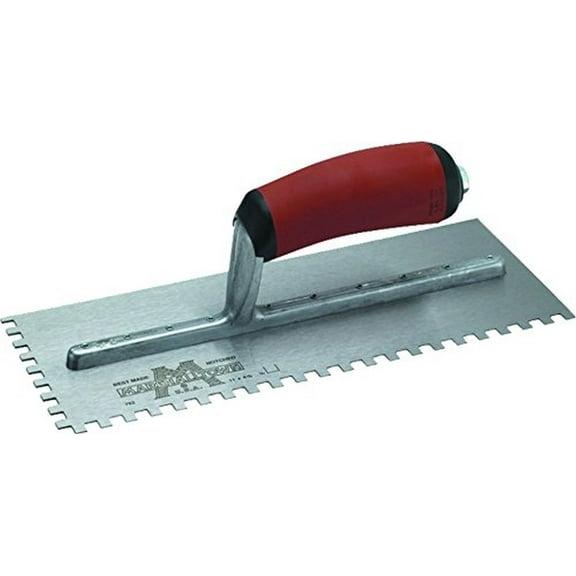 Marshalltown 702SDL Notched Trowel 1/4 x 1/4 x 1/4 Sq-Durasoft Handle, Left Hand