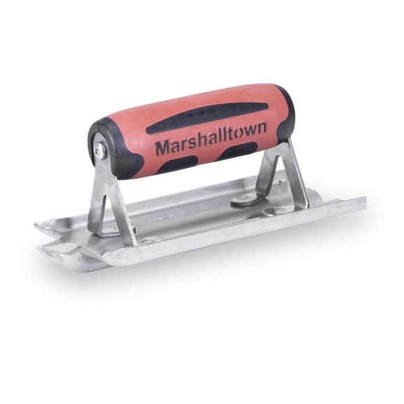 MARSHALLTOWN 180D Stainless Steel 6" x 3" Concrete Hand Groover with DuraSoft Handle