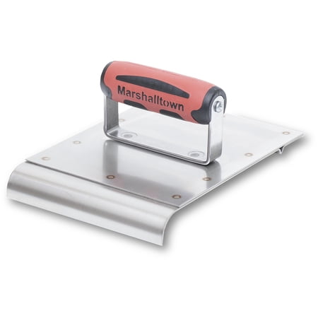 MARSHALLTOWN 4283D-70 Stainless Steel Safety Step Hand Edger/Concrete Groover, 6 x 8 Inch Blade, 3/4 Inch Radius, 7/8 Inch Lip, 6 x 8 Inch Stainless Blade, Single Groove for Step Tread, DuraSoft