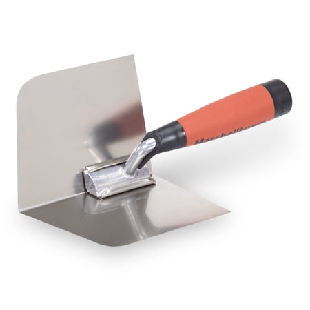 MARSHALLTOWN 23RD Radius Inside Corner Trowel, 4 x 5 Inch, 4 x 5 Inch Stainless Steel Blade Set at 103 Degrees, Flexes to 90, Embeds Tape and Smooths Mud in Corners