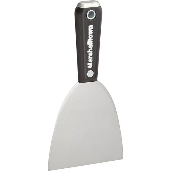 Marshalltown M5743 Flex Scraper, 4 in W Blade, HCS Blade, Flexible Blade, Plastic Handle