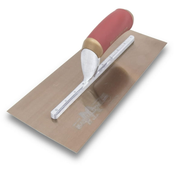MARSHALLTOWN PB7GSD 12 x 5 inch Golden Stainless Steel PermaShape Finishing Trowel, Broken-In Style, DuraSoft Handle, for Masonry, Concrete, Brick Laying