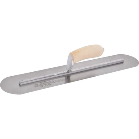 MARSHALLTOWN MXS20FR Fully Rounded Finishing Trowel, 20 x 4 inch High Carbon Steel Concrete Finishing Tool for Masonry and Sidewalks