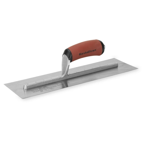 MARSHALLTOWN MXS57D 14 x 3 inch High Carbon Steel Finishing Trowel, Curved DuraSoft Handle, for Masonry, Concrete, Brick Laying