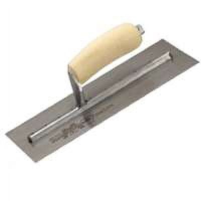 Marshalltown MXS66 Finishing Trowel, Tempered Blade, Curved Handle, Spring Steel Blade, Gray Handle