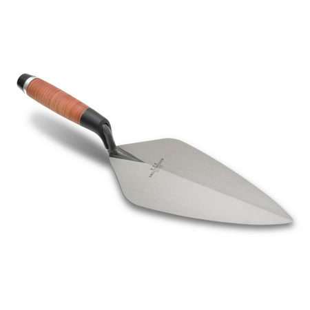 MARSHALLTOWN 33L13 London Brick Trowel, 13 x 5.375 inch Masonry Finishing Tool with Leather Handle