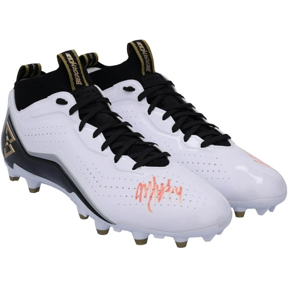 Marshawn Lynch Seattle Seahawks Autographed Black, White & Gold Beast Mode B.T.A Elite Football Cleats - Fanatics Authentic Certified