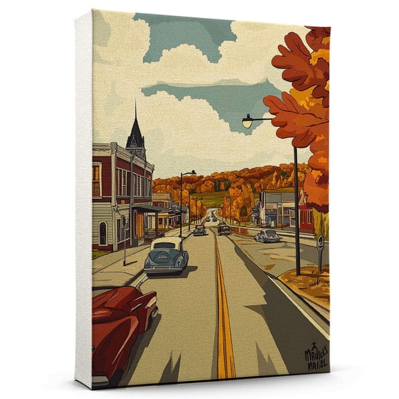 Marshfield Vintage Travel Canvass, Wisconsin Canvas Wall Art, Marshfield Canvas Wall Art, Wisconsin Wall Art Picture Print Decor - 105AZ853