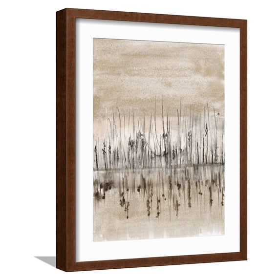 Art.com Marshline Reflection I Art Print by Jennifer Goldberger, Brown Frame Wall Art, 17" x 21"