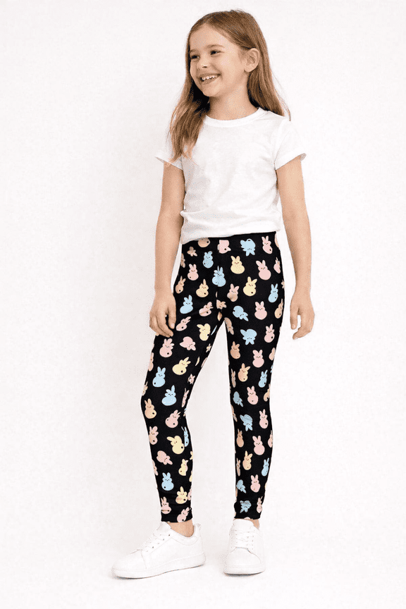 Marshmallow Bunny Bliss Peeps - Girl's Leggings