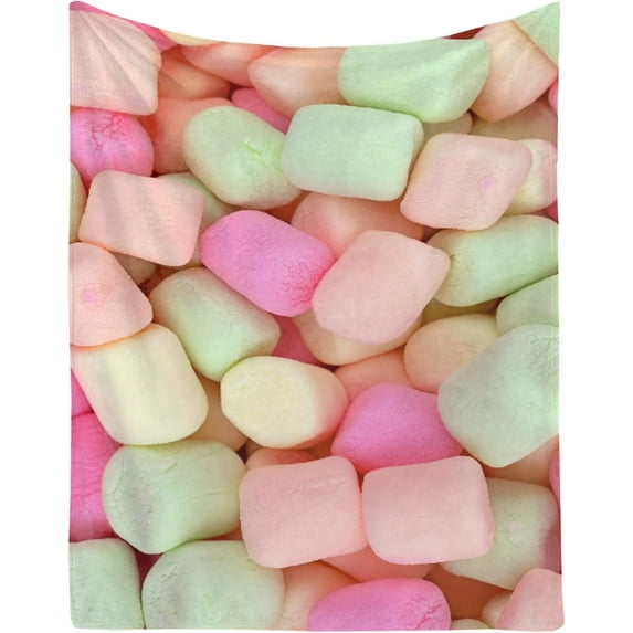 Marshmallow Candy Blanket Fleece Lightweight Throws Gift for Birthday Christmas Soft Flannel Blankets for All Season Bed Sofa Kid Size-40"x50"