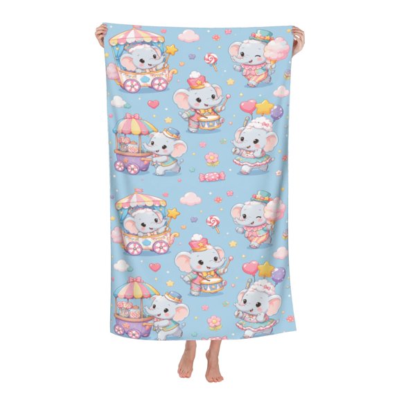 Marshmallow Cloud Sweet Parade Caravan Soft Bath Towels Absorbent Bathroom Towel for Beach Hotel Gym Spa Shower