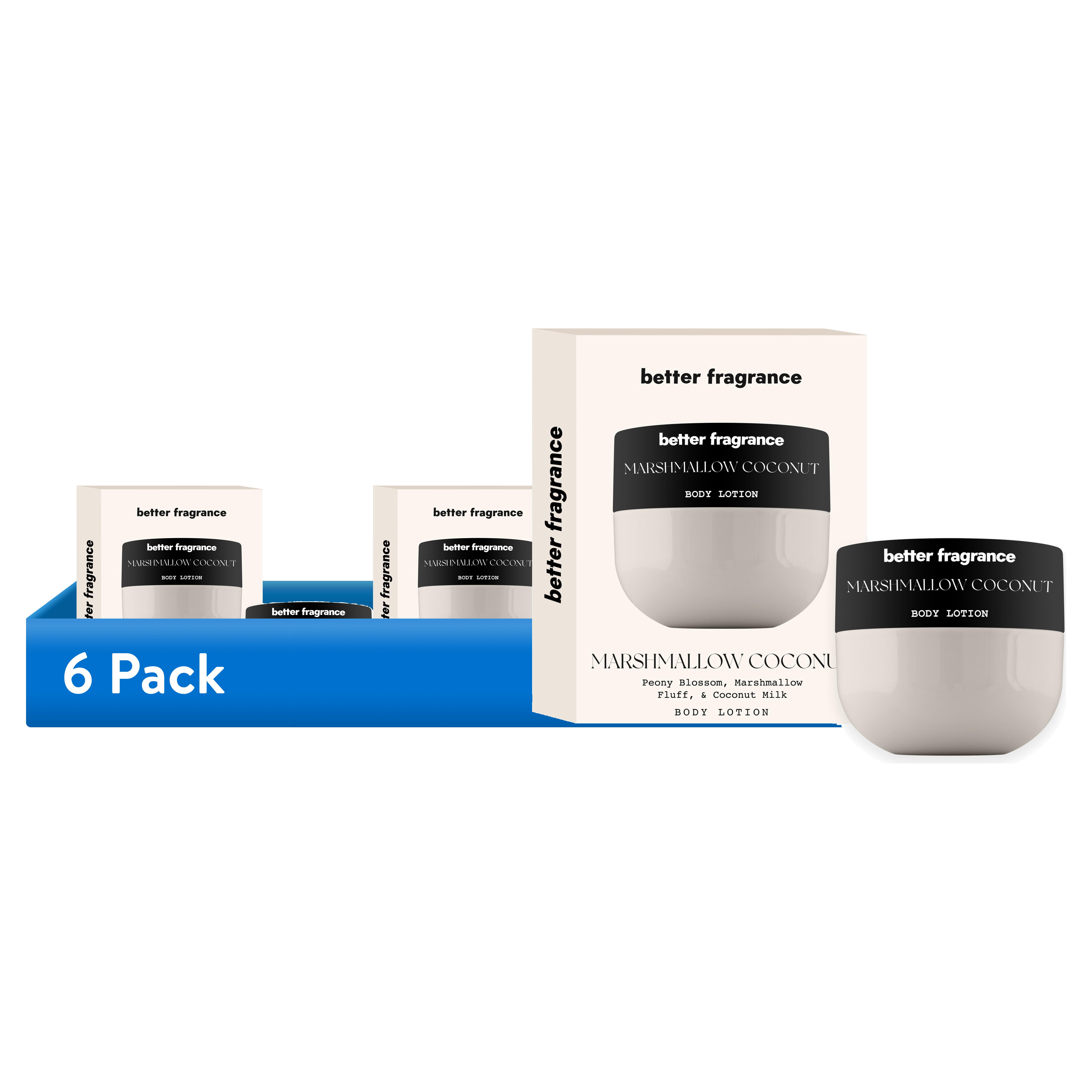 (6 pack) Marshmallow Coconut Hydrating Body Lotion by Better Fragrance 30 ml - Sweet Scent, Lightweight Daily Moisturizer, Travel Size