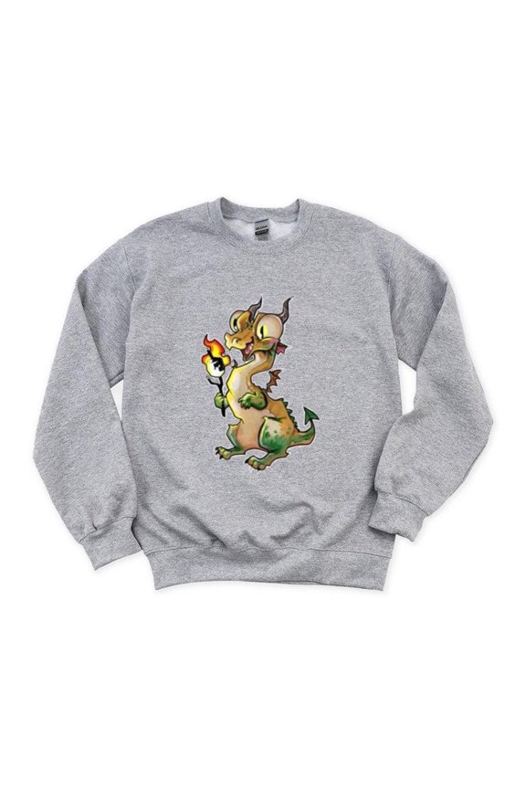 Marshmallow Dragon Cute Sweet Mythical Creature Fantasy Sweatshirt, for men & women, up to size 5XL