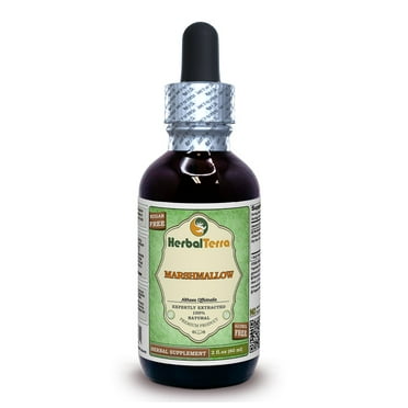 Marshmallow Dry Root KETO Friendly Alcohol-Free Absolutely Natural Expertly Extracted by Trusted HerbalTerra Brand Liquid Extract. Proudly made in USA. Glycerite 2 Fl.Oz