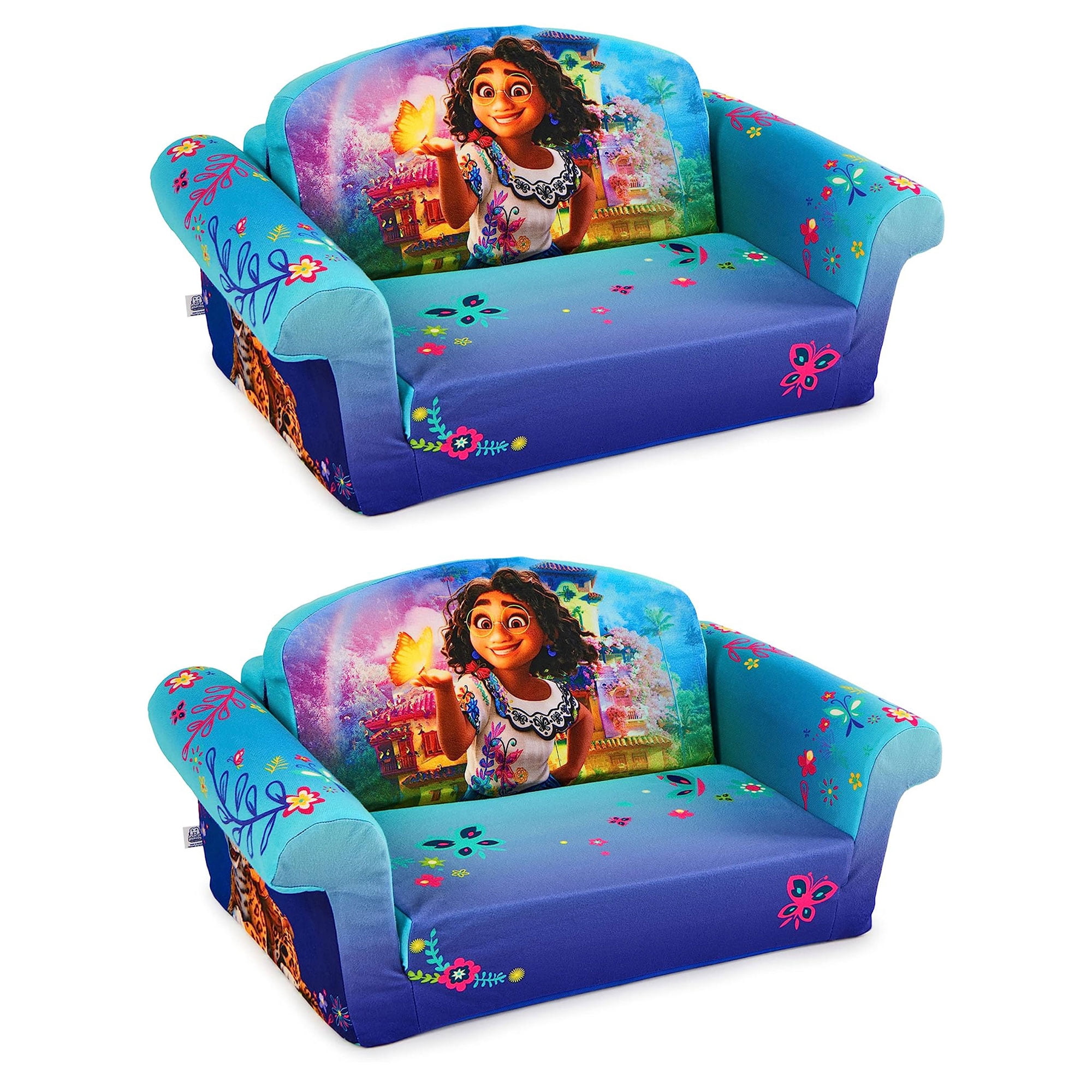 Marshmallow Furniture 2 Pack Kids 2-in-1 Flip Open Foam Sofa Bed