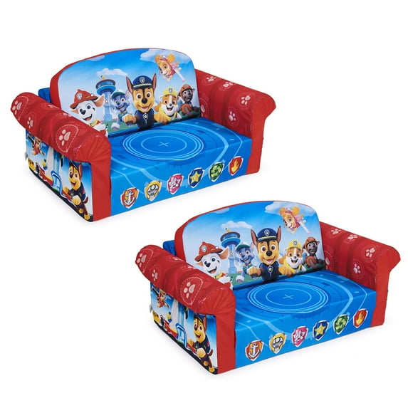 Marshmallow Furniture 2 Pack Kids 2-in-1 Flip Open Foam Sofa Bed, Paw Patrol