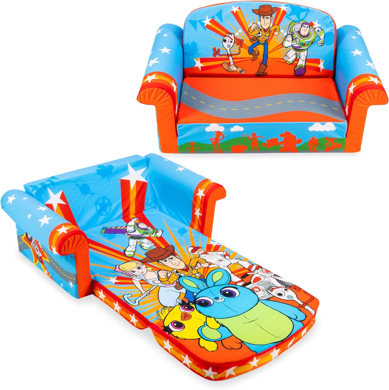 Marshmallow Divano 2 In 1 Per Bambini – Elmo Di Sesame Street, In Schiuma, Si Apre A Letto