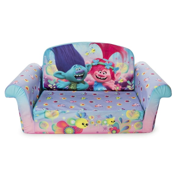 Marshmallow Furniture - Children's 2 in 1 Flip Open Foam Sofa, DreamWorks Trolls Flip Open Sofa