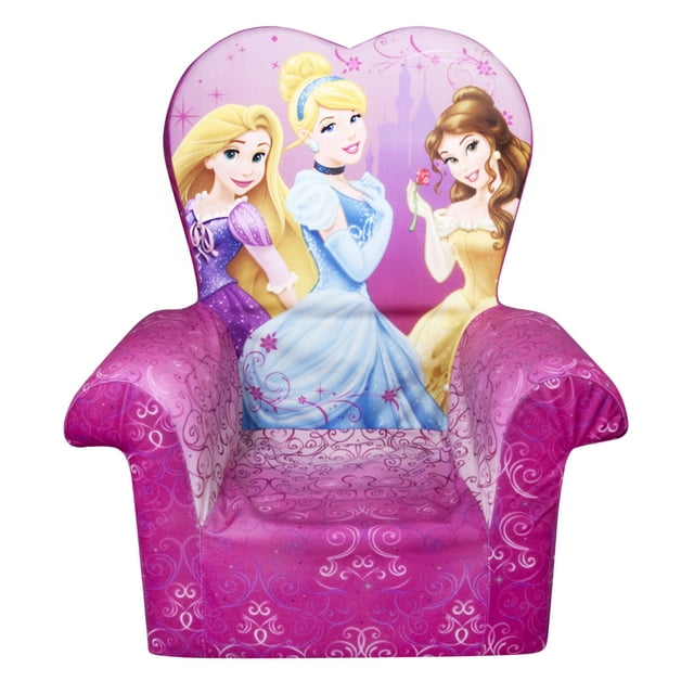 Marshmallow Furniture Foam Toddler High Back Chair Kids, Disney Princess