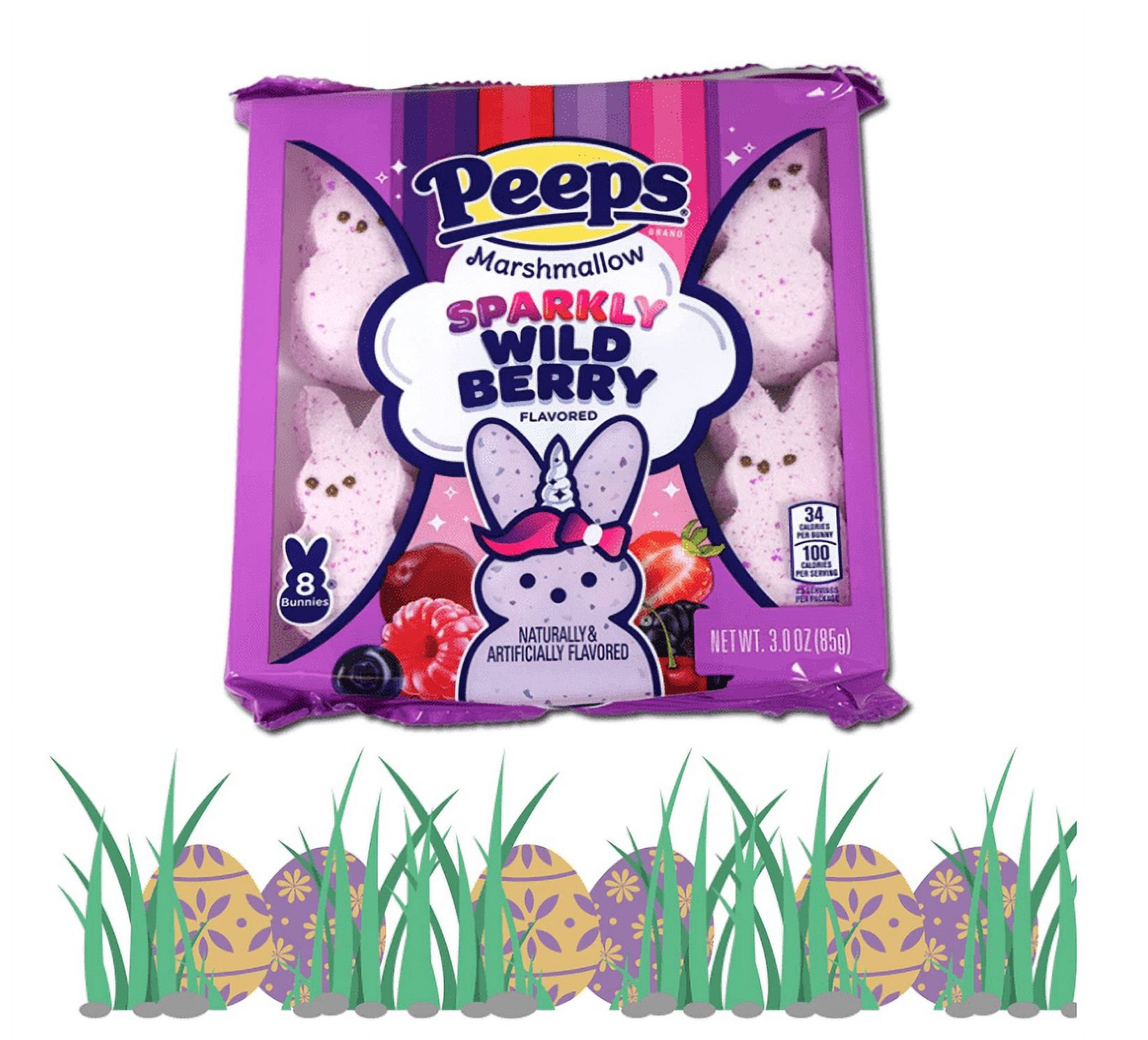 Marshmallow Peeps Wild Berry Sparkle 3.0oz Bunnies Peeps Marshmallow