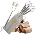 thumbnail image 1 of Marshmallow Roasting Sticks for Fire Pit with Wooden Handle, 41 Inches Long, Telescoping SUS304 Stainless Steel Skewers, Extendable Hog Dog Campfire Sticks, Camping Accessories, 1 of 4