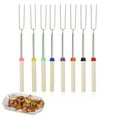thumbnail image 1 of Marshmallow Roasting Sticks for Fire Pit - Hot Dog Campfire Skewers Mashmellow Camping Extendable Forks 8 Pack, 1 of 9