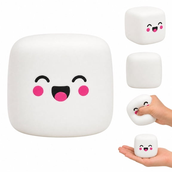 Marshmallow Squishy Stress Ball Toy, Sensory Squeeze Relaxation Toy, Cute Marshmallow Shape, Portable Pocket Fidget For Focus And Daily Stress Relief