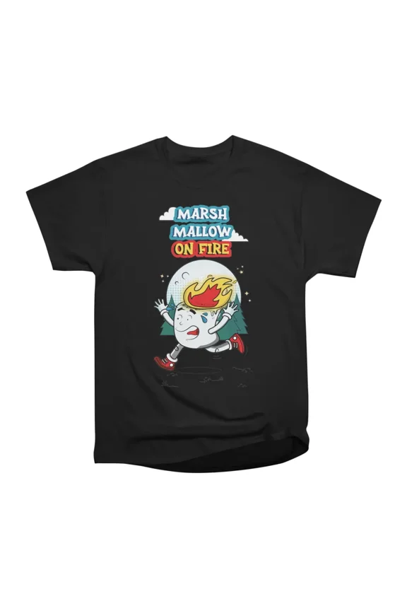 Marshmallow on Fire T-Shirt Tee Gift For Him Merch For Her Apparel For Friend