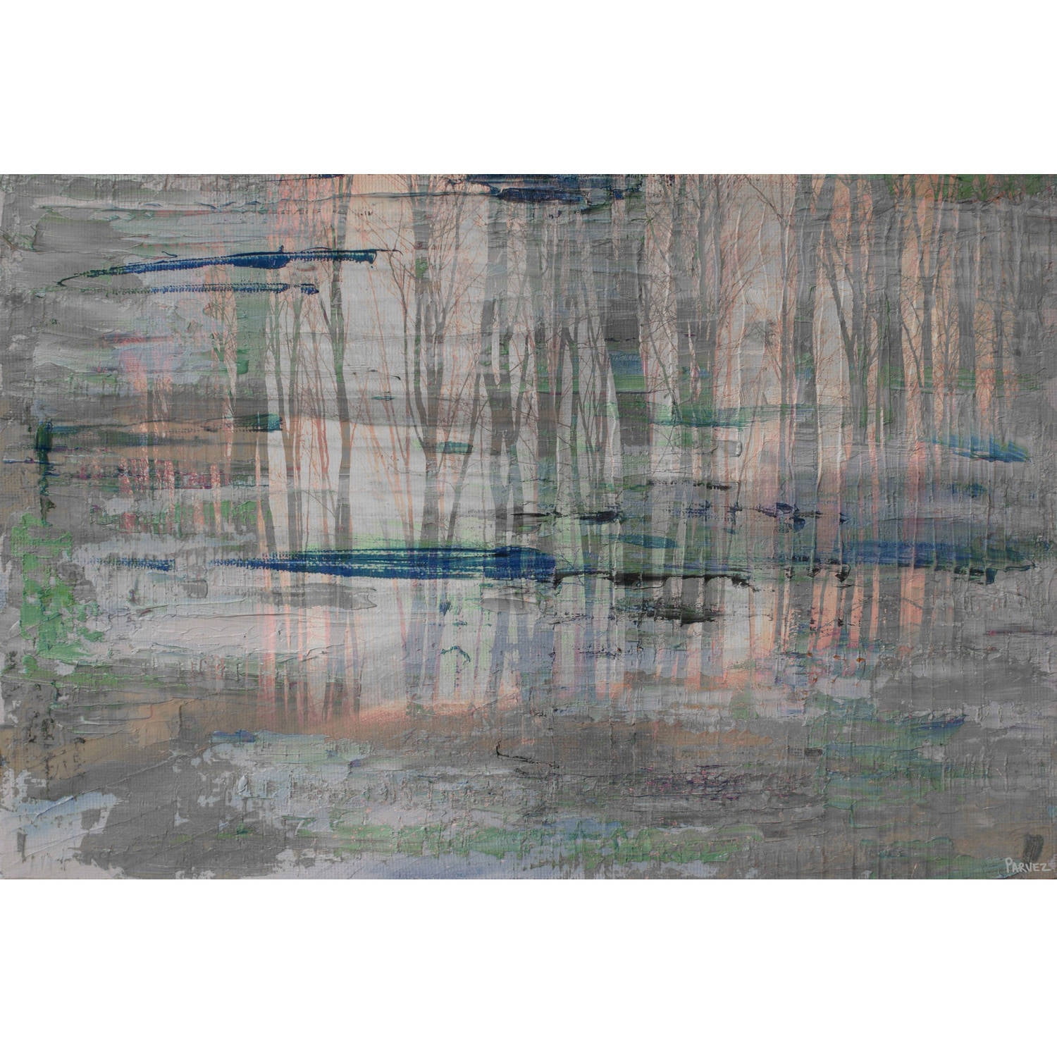 "Marshy Reflection" Painting Print on Wrapped Canvas