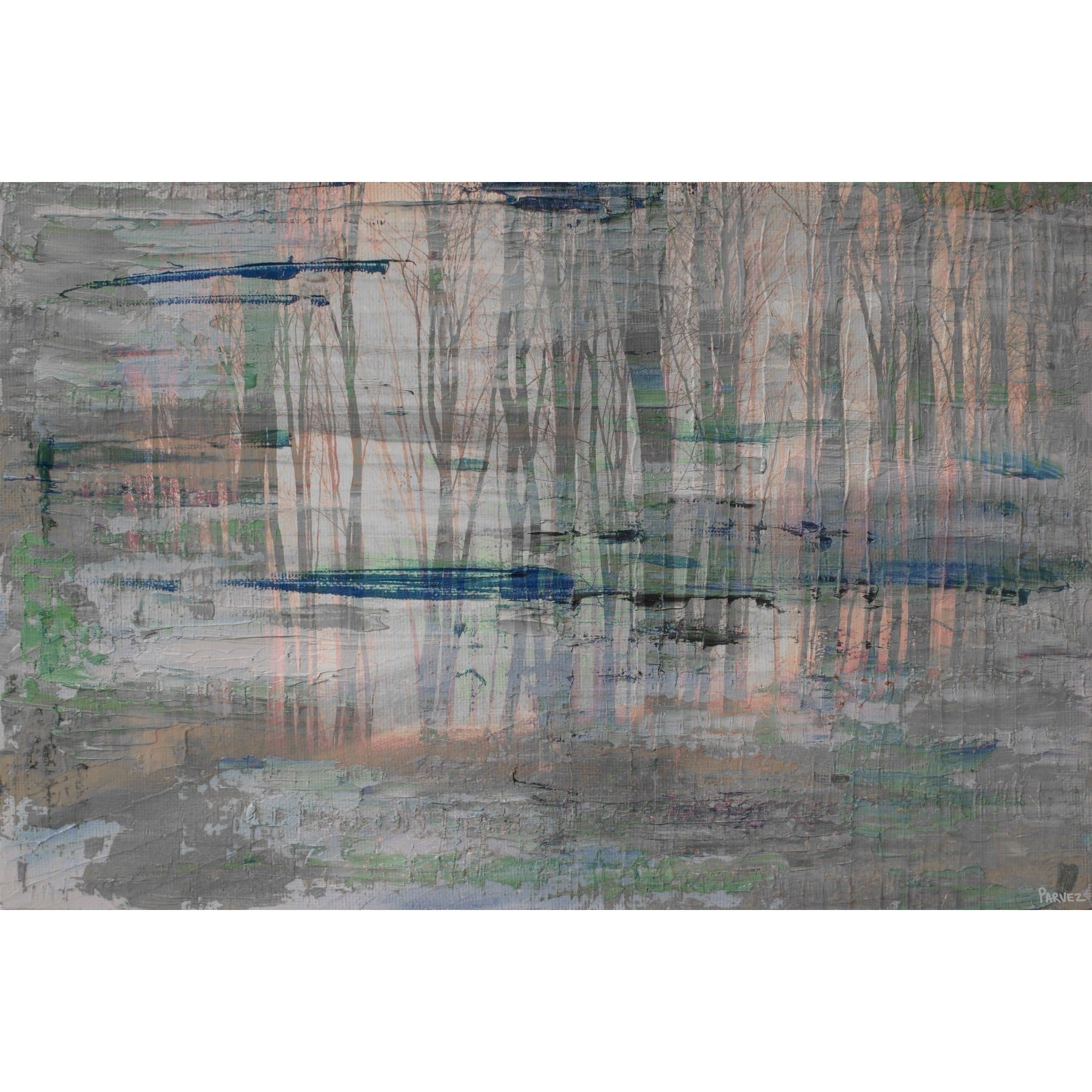 "Marshy Reflection" Painting Print on Wrapped Canvas