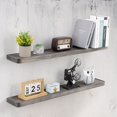 thumbnail image 1 of Marsmiles 36 inch Pine Solid Wood Floating Shelves Set of 2, Wall Shelves with Groove, Rustic Farmhouse Shelves for Wall Storage, Solid Wood Shelves for Bedroom Living Room Office, 1 of 7