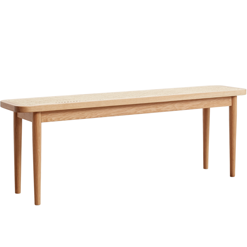 Marsrizon 100% Oak Solid Wood Bedroom Bench, Rattan Bench with Woven ...