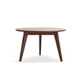 thumbnail image 1 of Marsrizon Home Round Coffee Table - 100% Solid Oak Wood Small Coffee Table with Three-Legged - Small Round Coffee Table, Round Side Table for Living Room (Walnut Color), 1 of 5