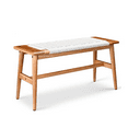 thumbnail image 1 of Marsrizon Solid Oak Wood Bench, 32" L Rope Woven Entryway Bench, Wood Dining Bench with Rattan Design, Boho Bench for Entryway Hall, Dining Room,Bedroom, Living Room, 1 of 9