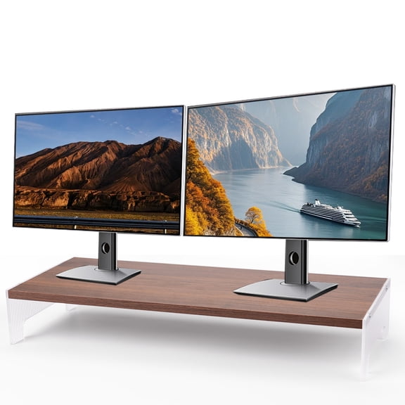 Marsrock New Walnut-colored Durable Desk Organizer,Computer Monitor Stand for Office,Home Supplies and Desk Accessories,Paper Organizer for Desk