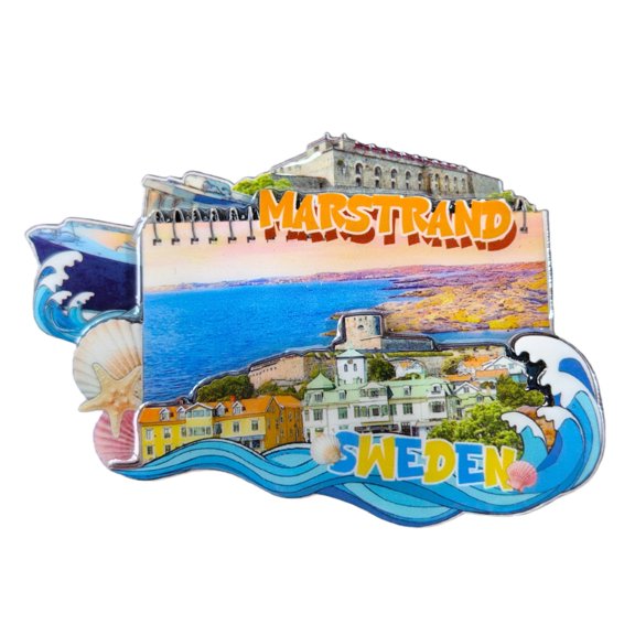 Marstrand Sweden 3D Fridge Magnet Souvenir Gift,Wood Handmade Marstrand Refrigerator Magnet Home Decoration Collection