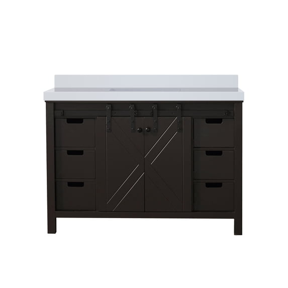 Marsyas 48 in W x 22 in D Brown Bath Vanity and Cultured Marble Countertop