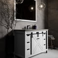 thumbnail image 1 of Marsyas 48 in W x 22 in D White Bath Vanity, Grey Quartz Countertop and Faucet Set, 1 of 10