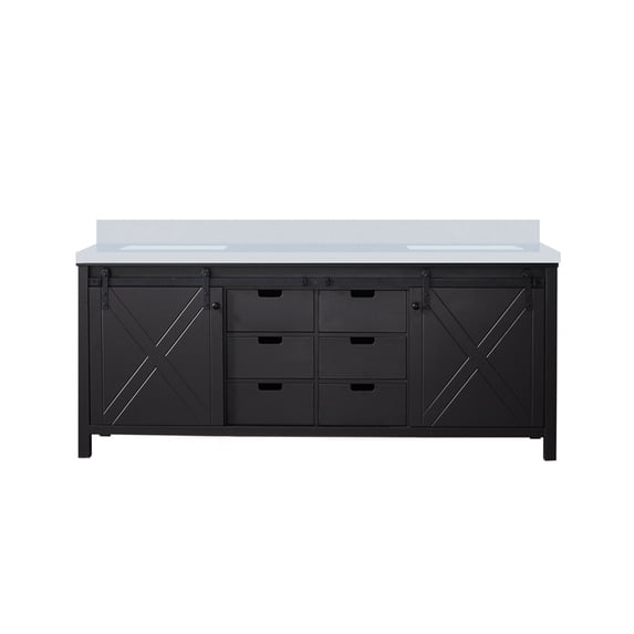 Marsyas 80 in W x 22 in D Brown Double Bath Vanity and Cultured Marble Countertop