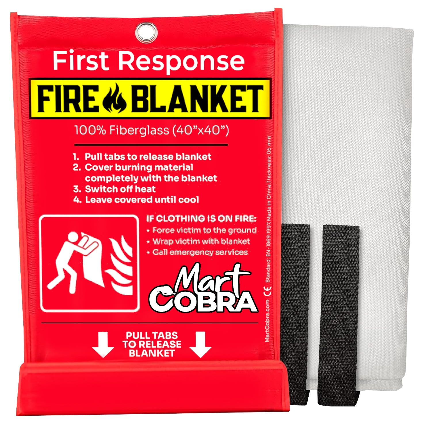 Mart Cobra Emergency Fire Blanket for Home and Kitchen Fire