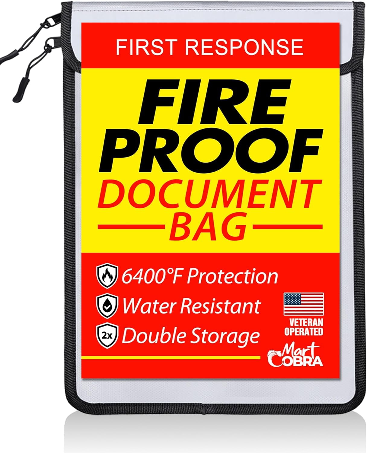Mart Cobra Fireproof Document Bag with Zipper Fire and Water Resistant ...
