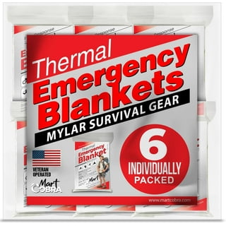 4-Pack Emergency Mylar Thermal Blankets - Blue Foil Space Blankets For Survival & Outdoor Gear