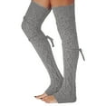 thumbnail image 1 of Mart Woman Leg Warmers Girl's Leg Warmer Socks Lady Adult Leg Sets Pile Of Socks Autumn And Autumn Keep Warm Sock Knitting Foot Coverv Striped Thigh High Socks, 1 of 3