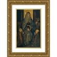 thumbnail image 1 of Martín Bernat 11x14 Gold Ornate Wood Frame and Double Matted Museum Art Print Titled - Saint Anthony the Abbot and Donors (From 1480 Until 1495), 1 of 4