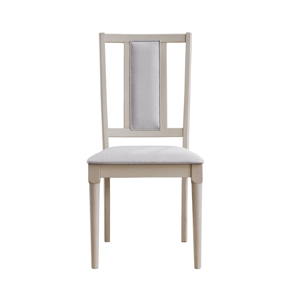 Marta Beige Linen & Natural Finish Dining Chair (Set of 2) - 22" W x 20" D x 39" H - Rubber Wood & Composite Wood - Comfortable Padded Seat - Durable for Dining Rooms
