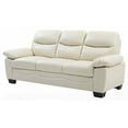 thumbnail image 1 of Modern Minimalist Leather 3-Seater Sofa 78"W with Durable Pocket Coil Spring, 1 of 5