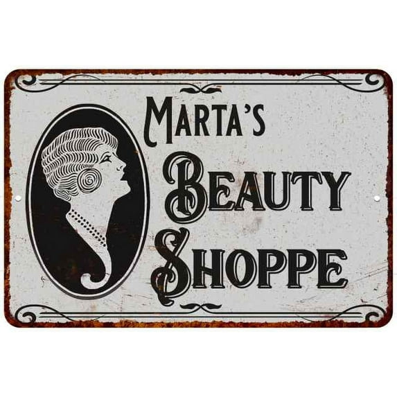 Marta's Beauty Shoppe Chic Sign Vintage Decor 8x12 Metal Sign 108120021486