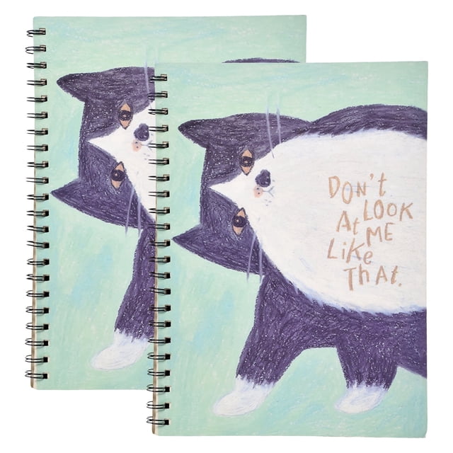 Marte Vanci 2 Packs A4 Spiral Sketchbook with Cute Cat Print, Premium ...